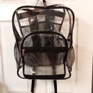 Backpack clear pvc whith black straps
